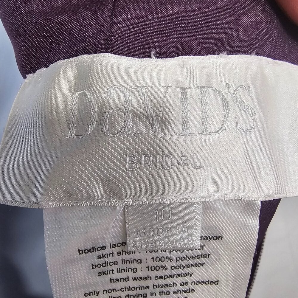 David's Bridal Dress Maxi Purple Lace Fairy Whimsigoth Floral Formal 10 - Picture 11 of 13